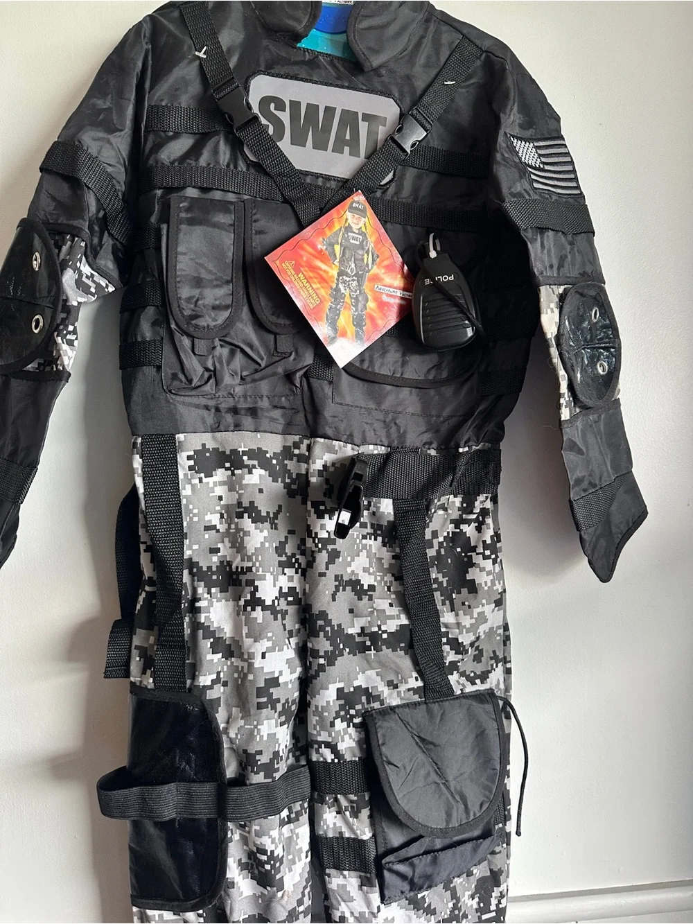 Teetot Kids SWAT Costume Camo Jumpsuit Tactical Vest 7-8